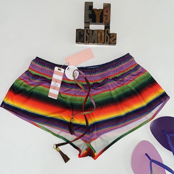 🆕🏊‍♀️🚶‍♀️PILYQ BARCELONA Swim Botton/Micro Shorts in Rainbow🌈 - Picture 5 of 10